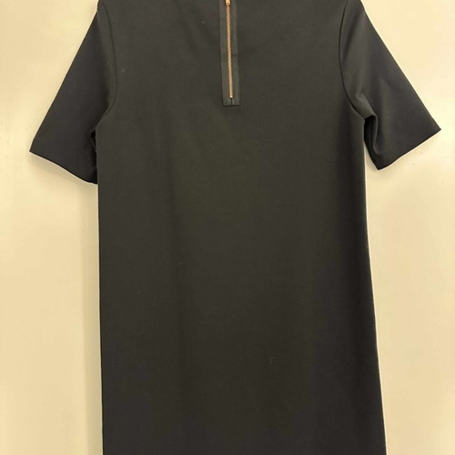 Desigual black mini dress with geometric pattern, like new, size S