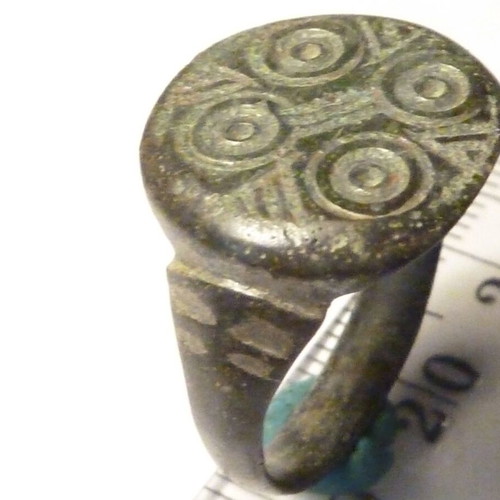 Antique Revival Bronze Ring with Cross used