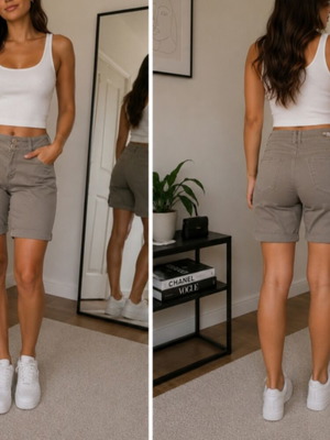 Khaki Bermuda shorts like new, size S