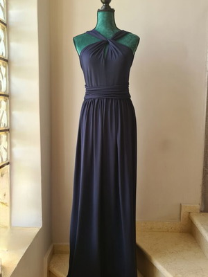 Maxi Jersey Criss-Cross Dress blue size S like new by Extreme