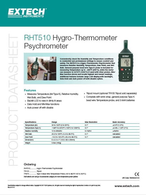 Extech RHT510 Hygrometer new
