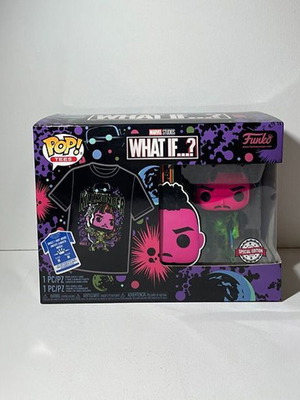Funko Pop! Marvel What If Infinity Killmonger Blacklight Medium Tee T-Shirt like new, authentic
