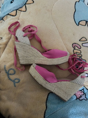 Stephan Espadrille Pumps used, pink, size 39