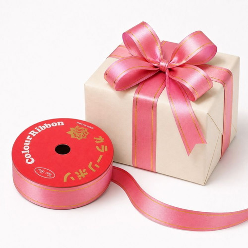 Curling decorative ribbon 10m x 1.6cm pink plastic