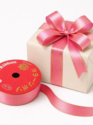 Curling decorative ribbon 10m x 1.6cm pink plastic