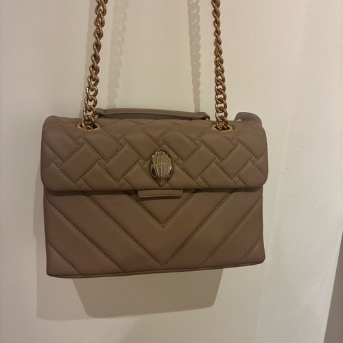 Kurt Geiger London Kensington Leather Shoulder Bag new taupe