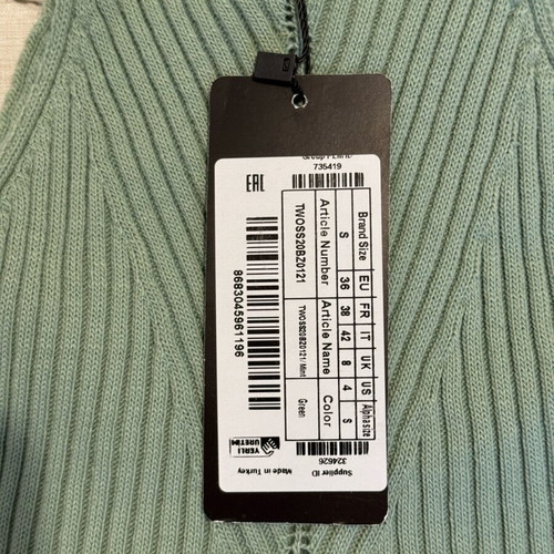 High Neck Green Rib Top new with tags