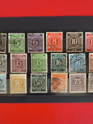 German Inflation Stamps Collection used, 18 pieces Deutsches Reich