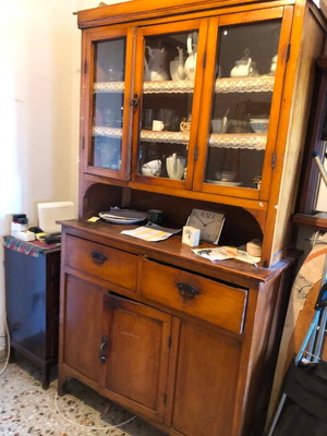 Cupboard with shelves and mirror
