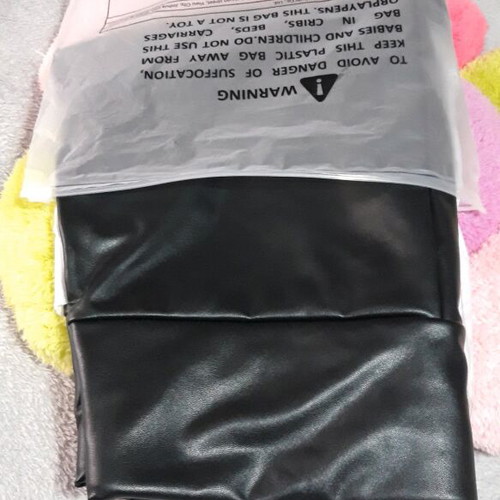 Black leather women's leggings XL new