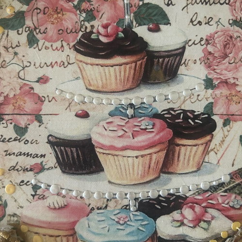 Handmade cupcake frame 40x40 cm like new