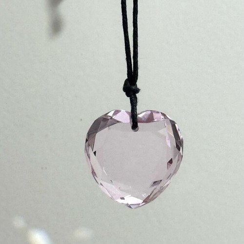 Swarovski necklace like new with leather strap pink
