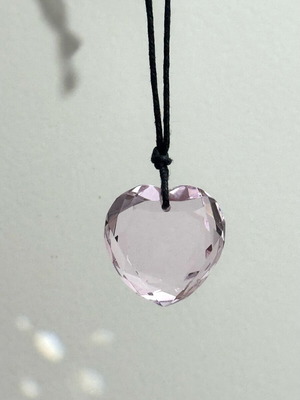 Swarovski necklace like new with leather strap pink
