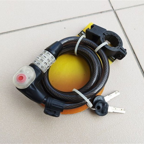 Bicycle cable lock with combination new