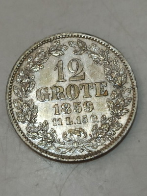 Βρέμη ασημένιο νόμισμα 12 Grote 1859
