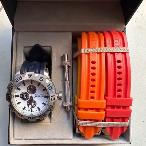 Nautica genuine colored rubber watch straps 24mm with embossed logo