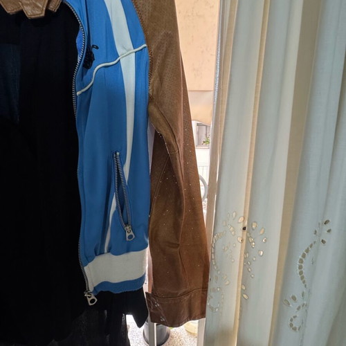 Nolita leather jacket small with fabric new, blue