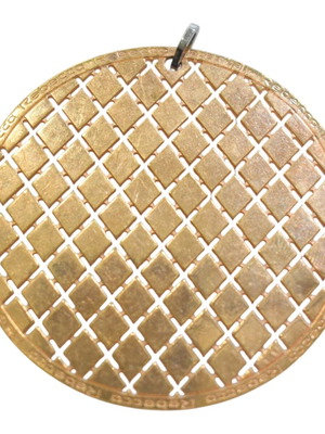 Rebecca rose gold stainless steel pendant, lattice disc