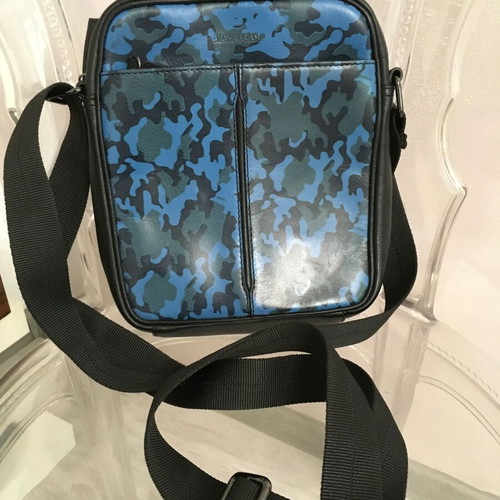 Silver Frame men bag leather like new, black and blue