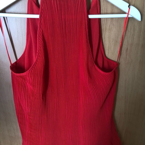 Zara lightweight red blouse medium like new with lining and tie