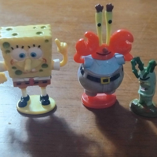 SpongeBob collectible figures used, set of 3, over 20 years old