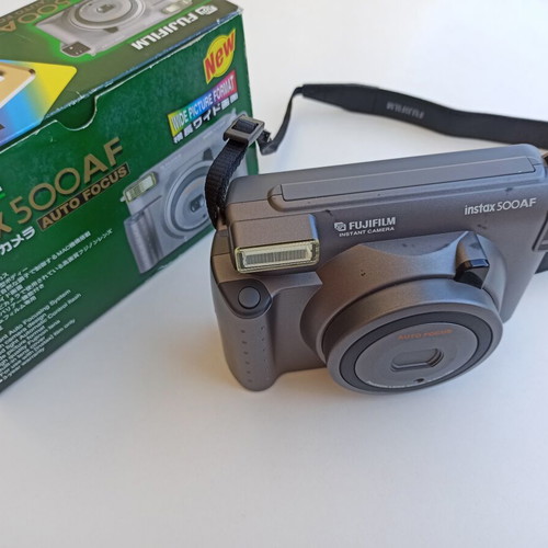 Fujifilm Instax 500AF camera used with autofocus lens