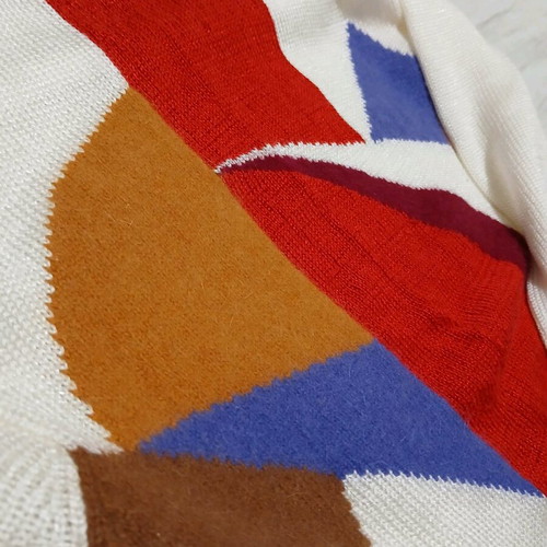 Vintage long ecru sweater with pattern new