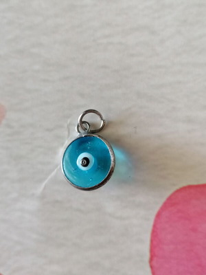 Silver 925 Evil Eye Pendant double-sided turquoise blue new