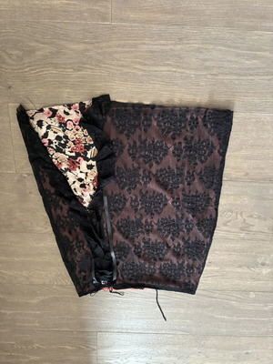 Lace skirt, elastic, black and pink