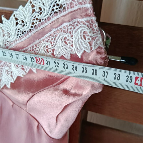 Vintage pink satin nightgown with robe set like new, size S/M