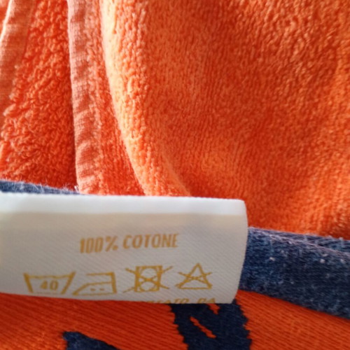 Velour beach towel, bright orange, 160x85 cm