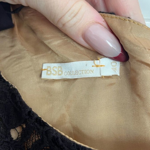 Γυναικείο φόρεμα BSB μαύρο σαν καινούργιο με ζώνη, μέγεθος L