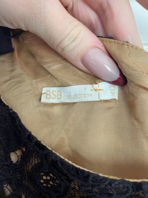 Γυναικείο φόρεμα BSB μαύρο σαν καινούργιο με ζώνη, μέγεθος L