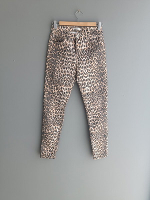 Nina Carter leopard denim pants, size M / 38