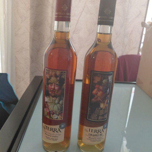 La Terra Organic Moschato Lemnos Sweet Wine 2 Bottles 500ml New