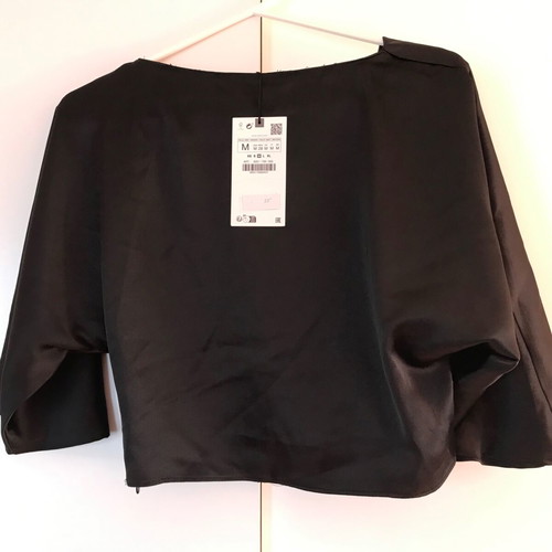 Satin black evening blouse Zara new, size M/38/10