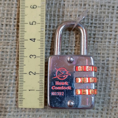Hawk Comlock 3cm with 3-digit combination like new, vintage