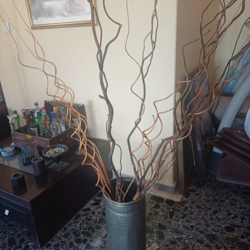 Vintage metal umbrella stand, 60 cm height