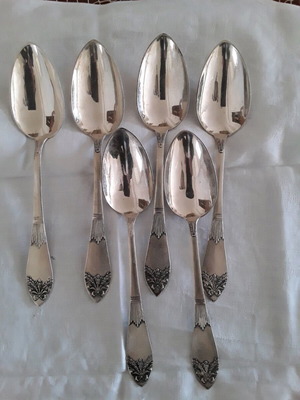 Silver soup spoons used, pack of 6