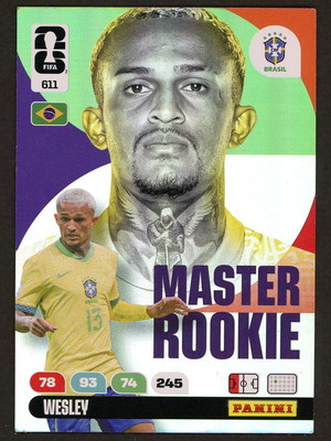 2026 Panini World Cup Adrenalyn XL #611 Wesley Master Rookie σαν καινούργιο πακέτο