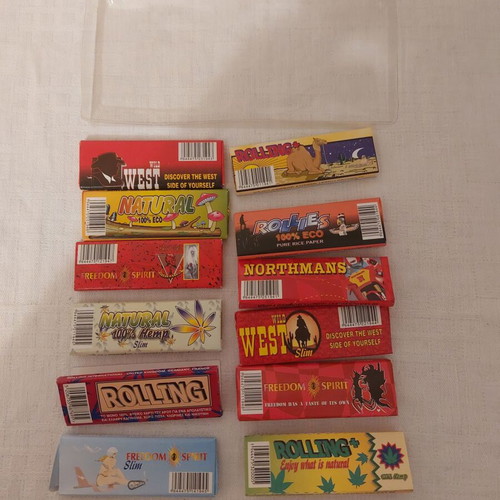 Box of 12 different collectible rolling papers new
