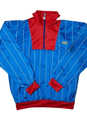 Vintage Asics sports sweatshirt used, 80s decade, with zipper