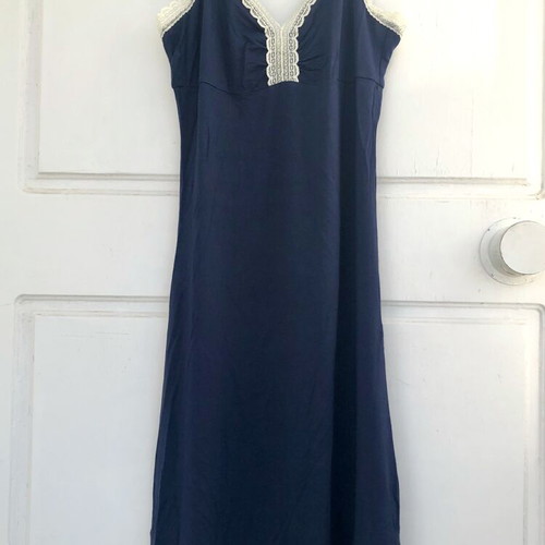 Midi Nightgown OVS Blue with Lace Straps New