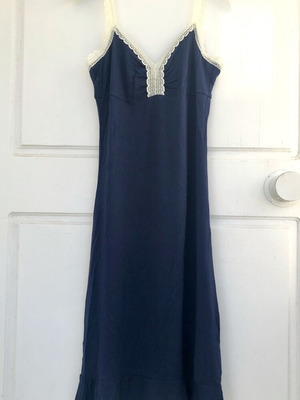 Midi Nightgown OVS Blue with Lace Straps New