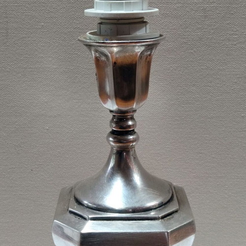 Silver lamp 925 used, height 31cm, weight 530gr