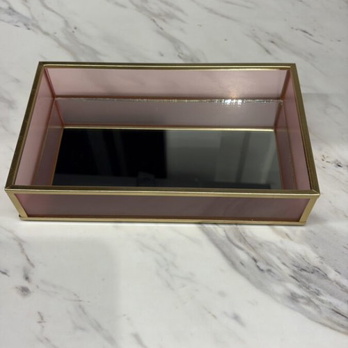 Decorative tray with mirror and gold frame like new
