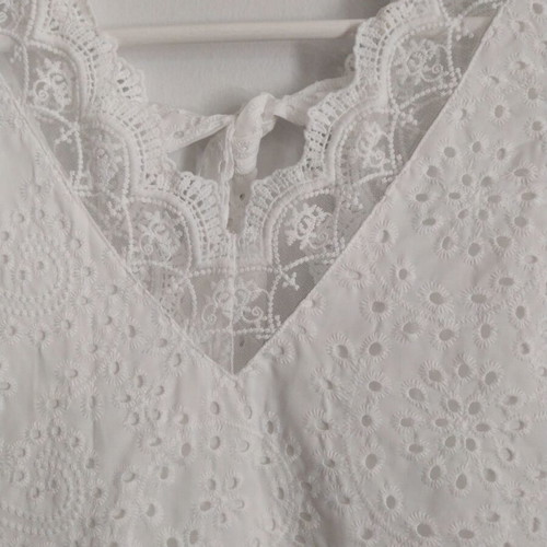 Samantha women's lace blouse like new, white, size M