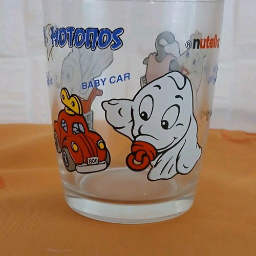 Nutella Ferrero glass used, collectible with small chip