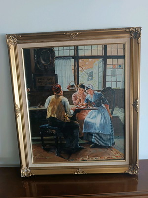 Painting with elegant frame new, neoclassical theme