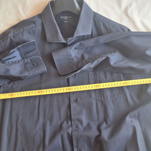 Portobello's XXL Men's Regular Fit Navy Blue Cotton Shirt with Micro Pattern